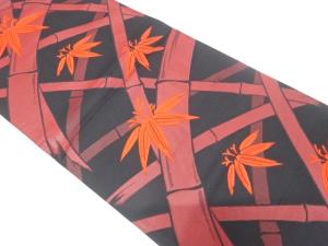 竹笹模様織り出し　袋帯